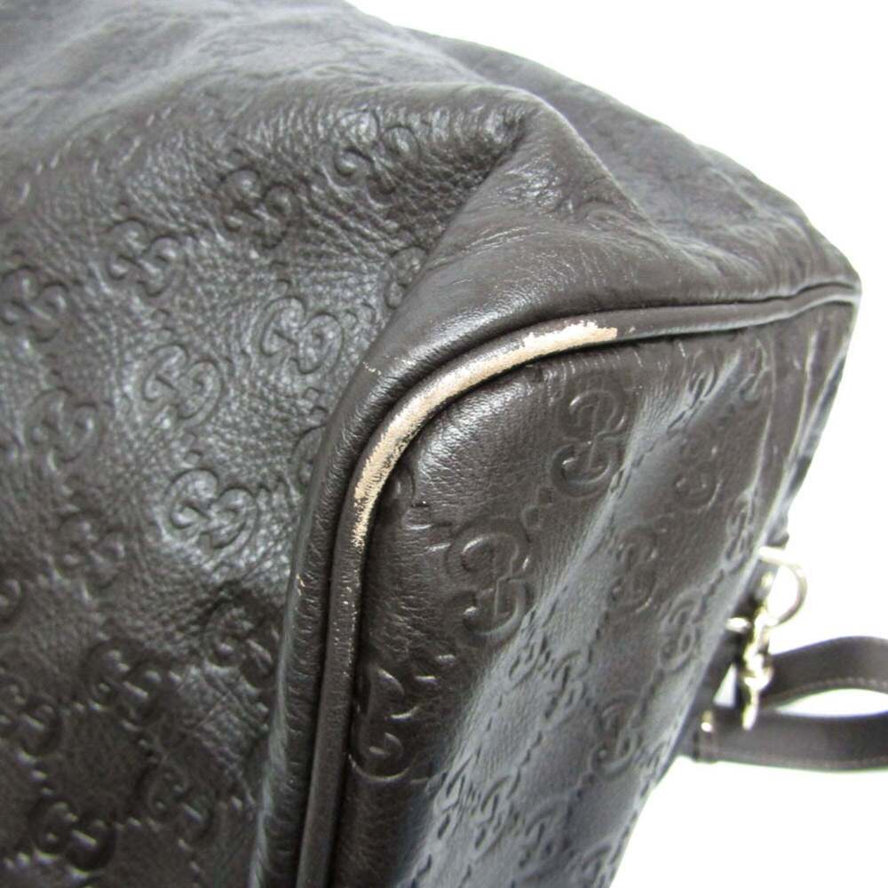 GUCCI Authentic Brown Leather Boston Bag - Picture 6 of 15